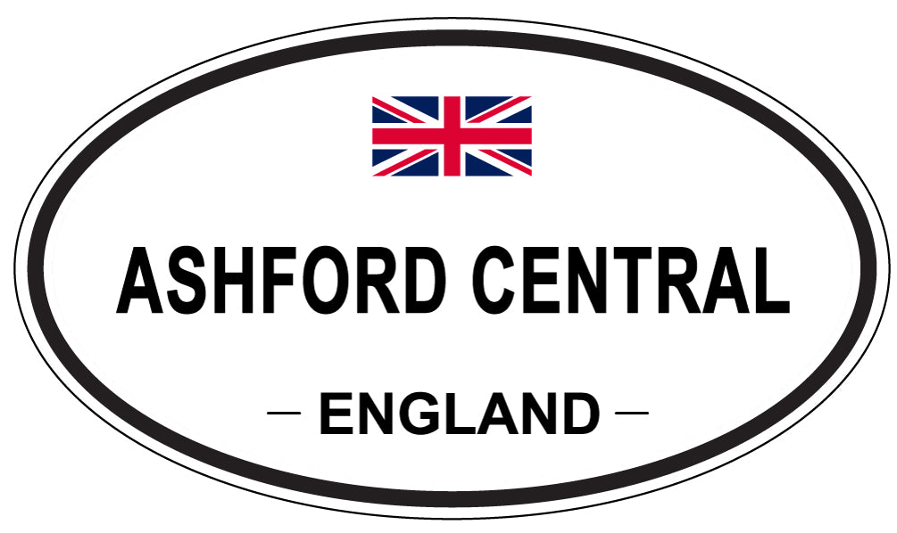 ASHFORD CENTRAL, ENGLAND - Oval Sticker