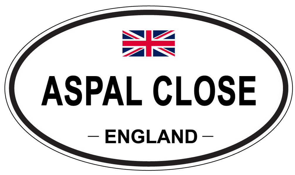 ASPAL CLOSE, ENGLAND - Oval Sticker