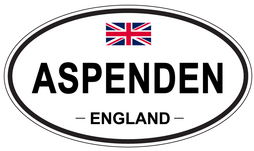 ASPENDEN, ENGLAND - Oval Sticker