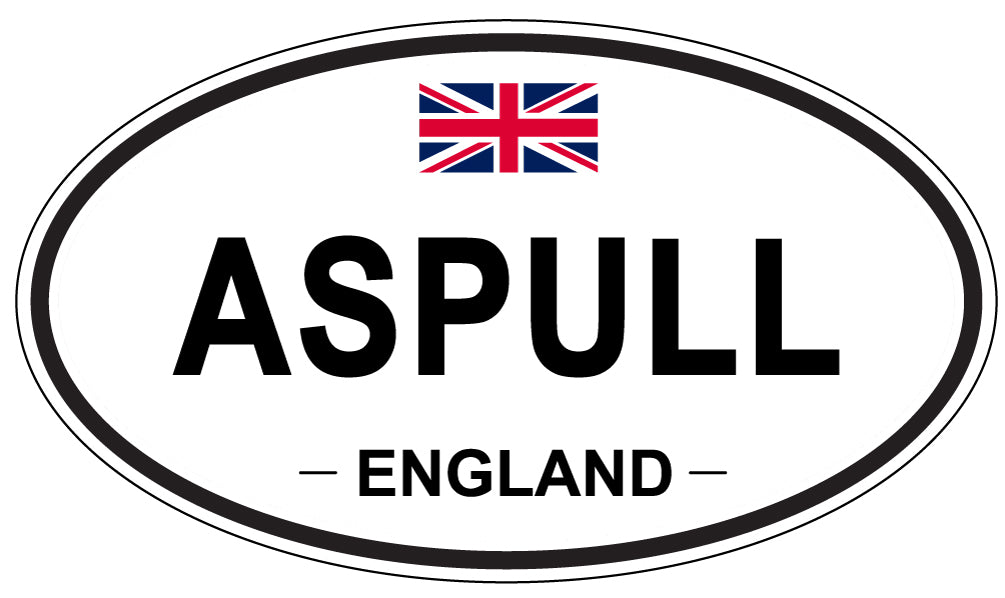 ASPULL, ENGLAND - Oval Sticker
