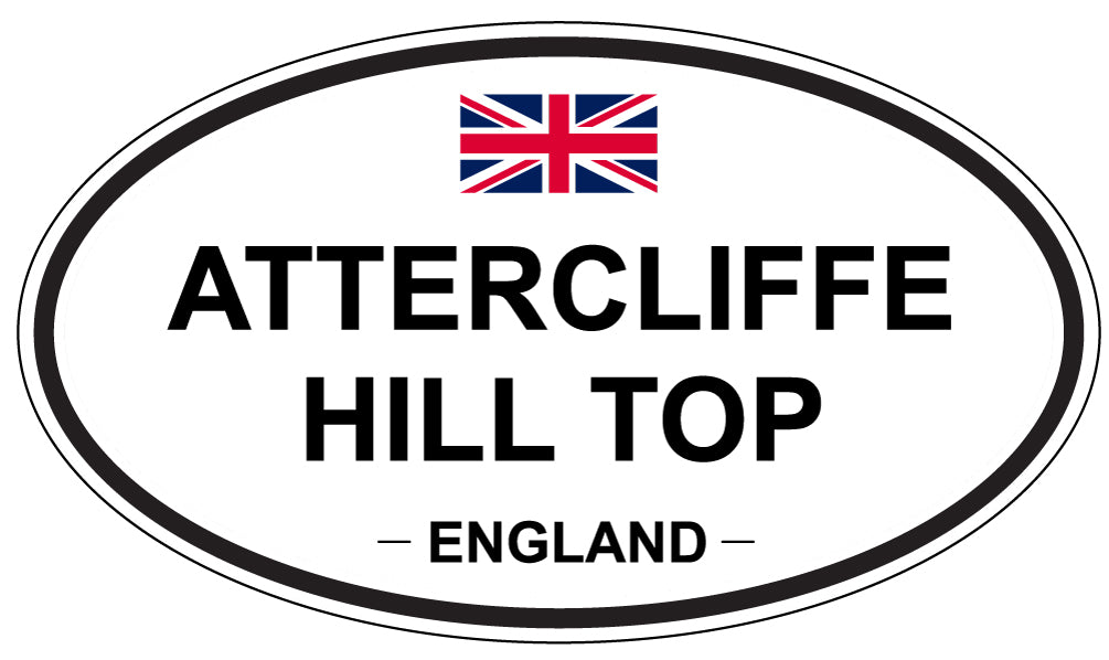 ATTERCLIFFE HILL TOP, ENGLAND - Oval Sticker