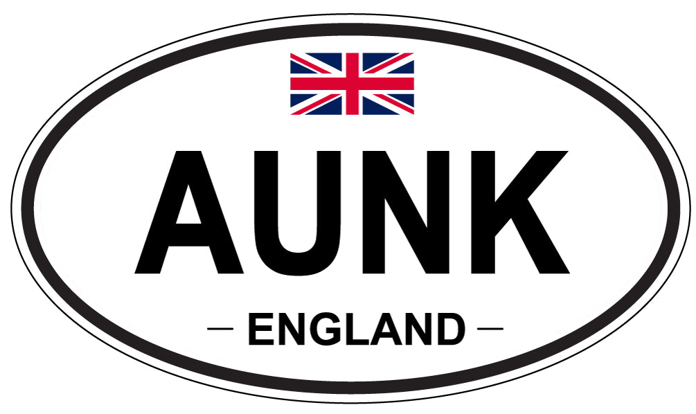 AUNK, ENGLAND - Oval Sticker