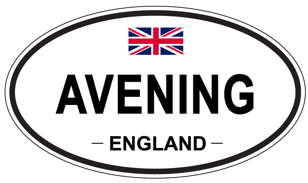 AVENING, ENGLAND - Oval Sticker