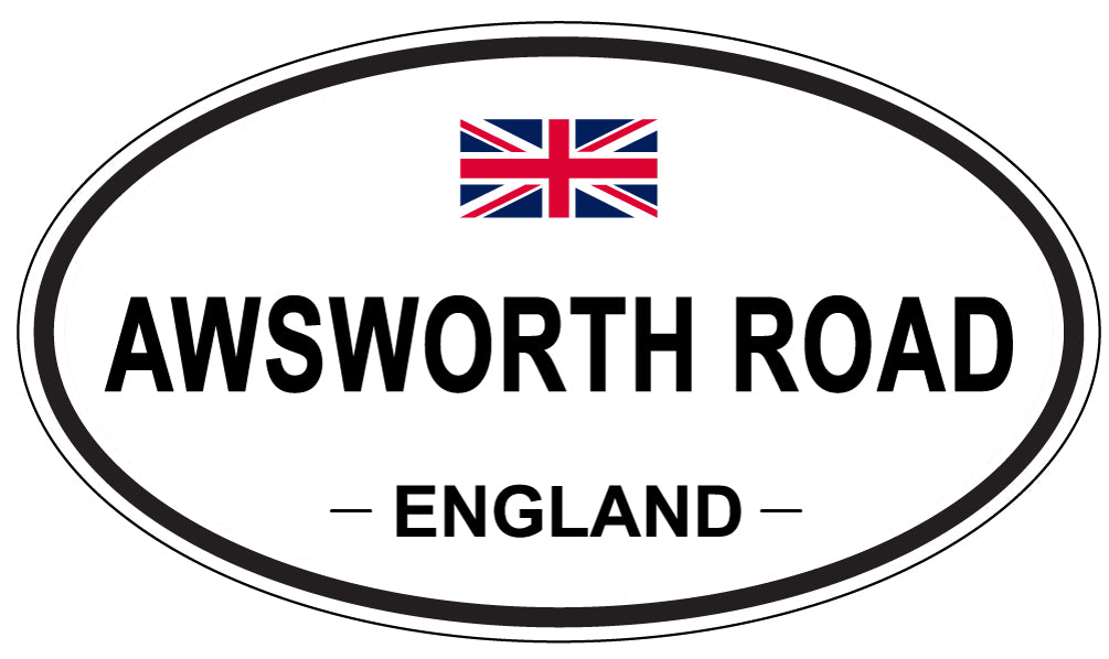 AWSWORTH ROAD, ENGLAND - Oval Sticker