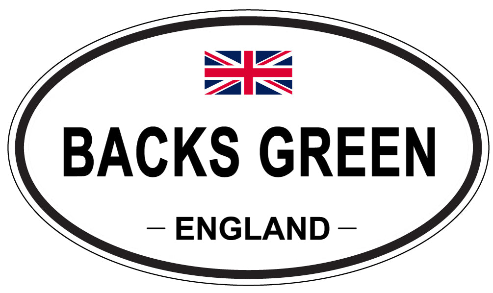 BACKS GREEN, ENGLAND - Oval Sticker