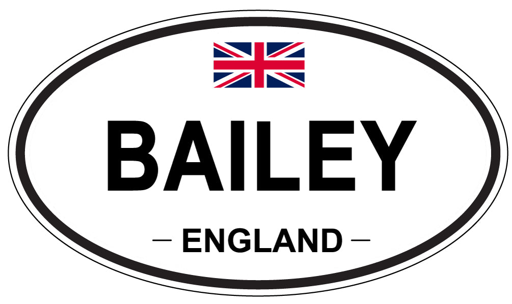 BAILEY, ENGLAND - Oval Sticker