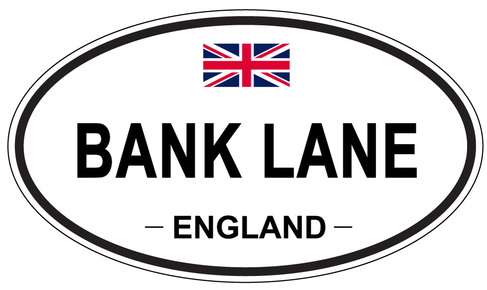 BANK LANE, ENGLAND - Oval Sticker