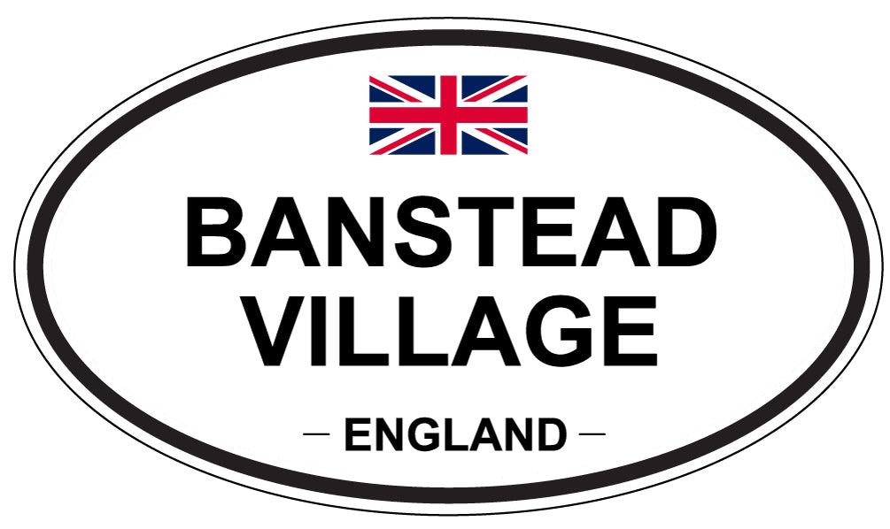 BANSTEAD VILLAGE, ENGLAND - Oval Sticker