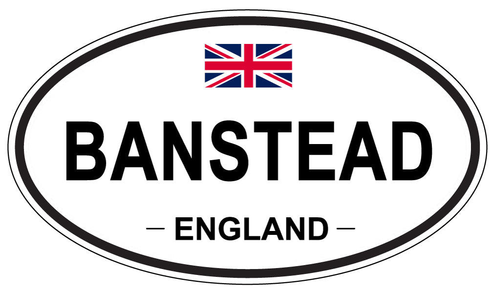 BANSTEAD, ENGLAND - Oval Sticker