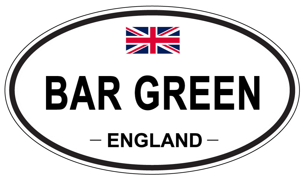 BAR GREEN, ENGLAND - Oval Sticker