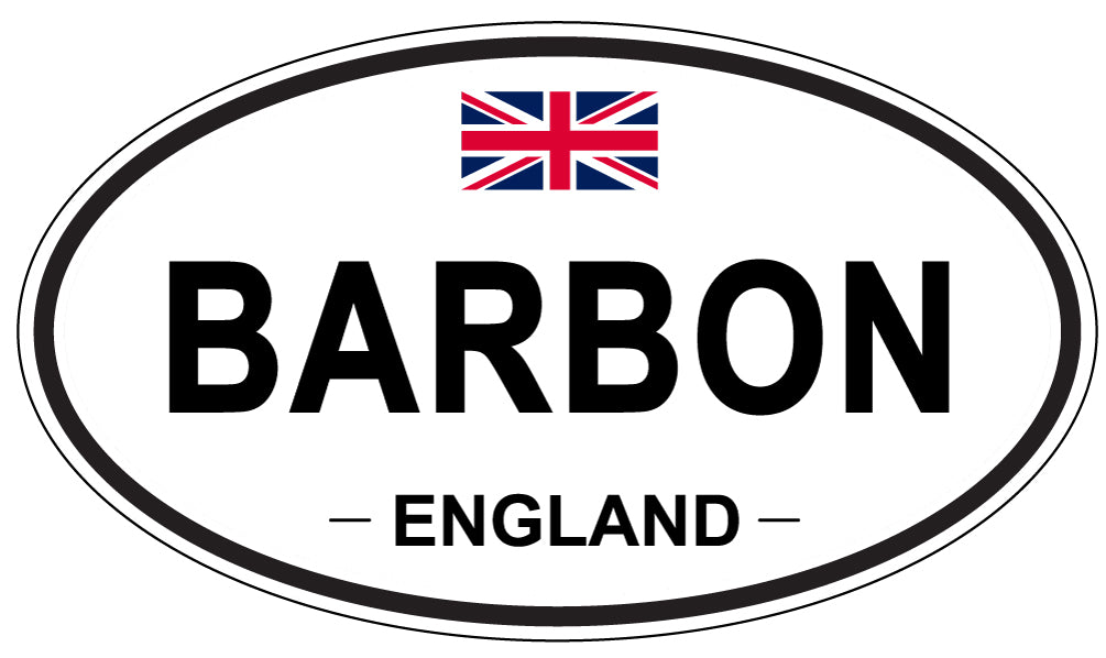BARBON, ENGLAND - Oval Sticker