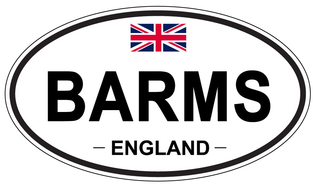 BARMS, ENGLAND - Oval Sticker