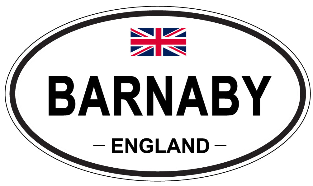 BARNABY, ENGLAND - Oval Sticker