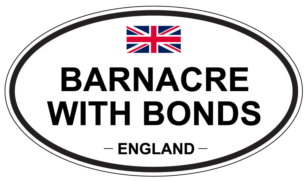 BARNACRE WITH BONDS, ENGLAND - Oval Sticker