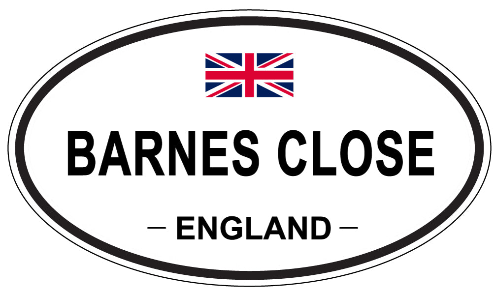 BARNES CLOSE, ENGLAND - Oval Sticker