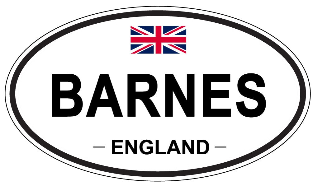 BARNES, ENGLAND - Oval Sticker