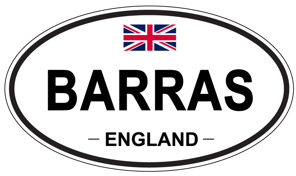BARRAS, ENGLAND - Oval Sticker