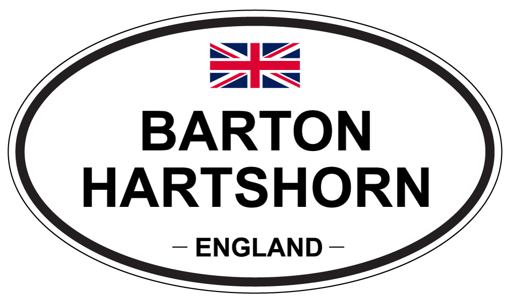 BARTON HARTSHORN, ENGLAND - Oval Sticker