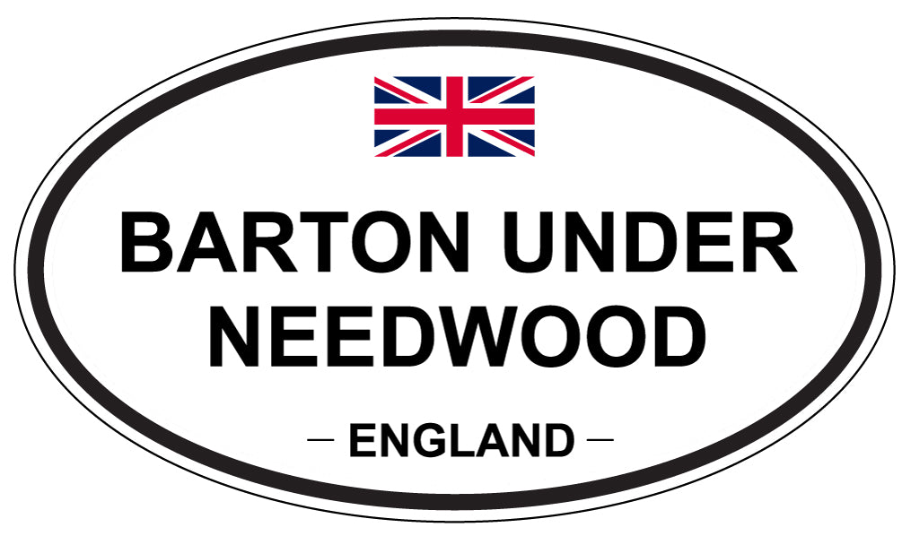 BARTON UNDER NEEDWOOD, ENGLAND - Oval Sticker