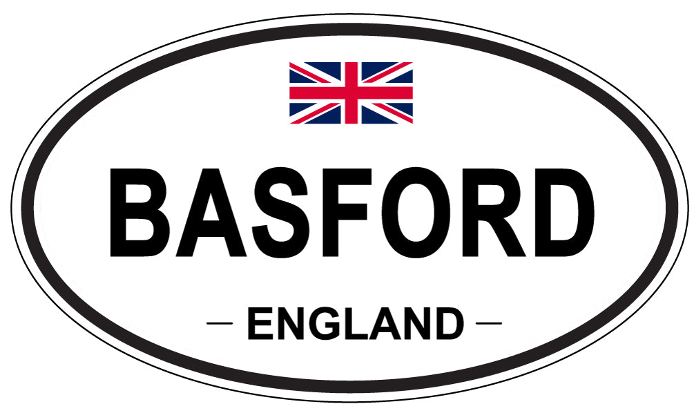 BASFORD, ENGLAND - Oval Sticker
