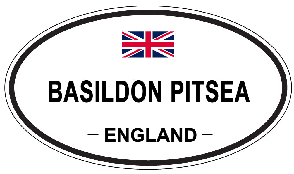 BASILDON PITSEA, ENGLAND - Oval Sticker