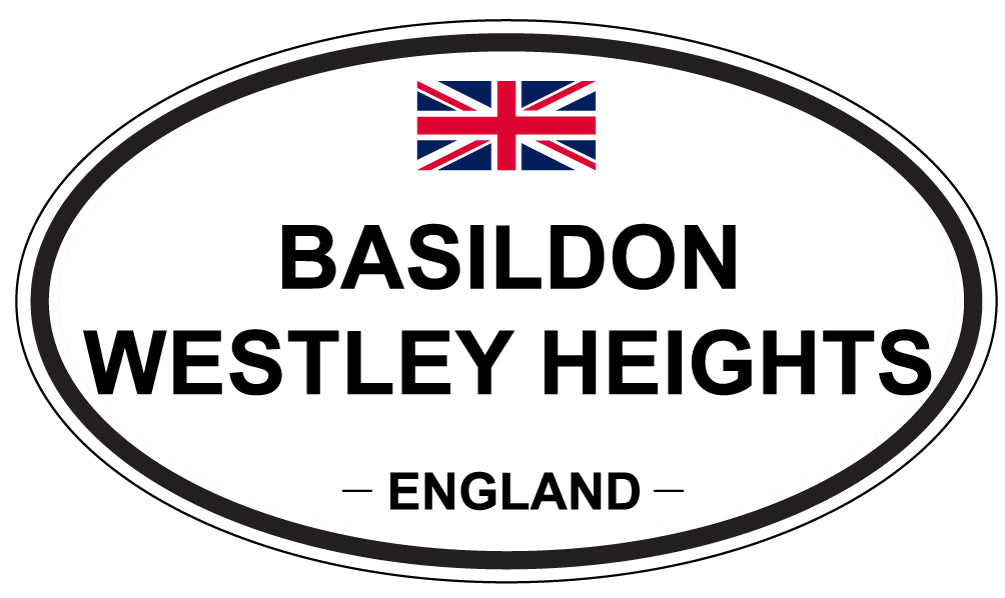 BASILDON WESTLEY HEIGHTS, ENGLAND - Oval Sticker