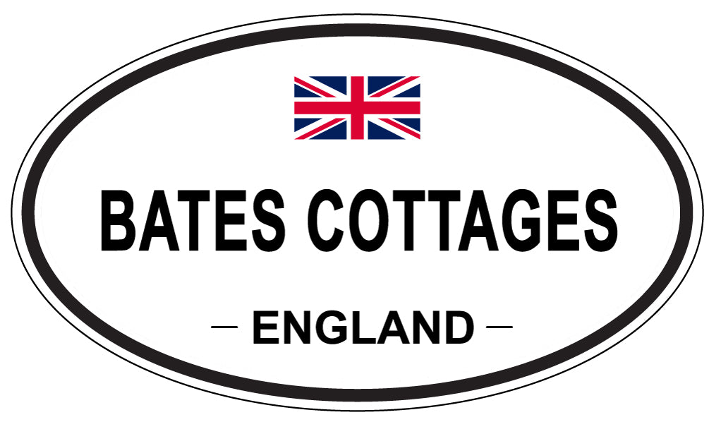 BATES COTTAGES, ENGLAND - Oval Sticker