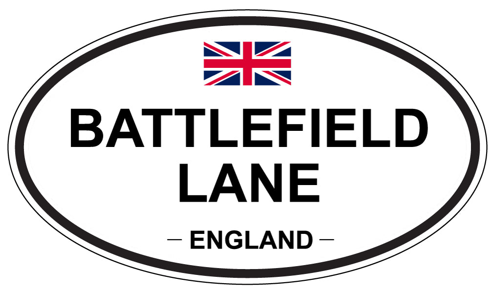 BATTLEFIELD LANE, ENGLAND - Oval Sticker