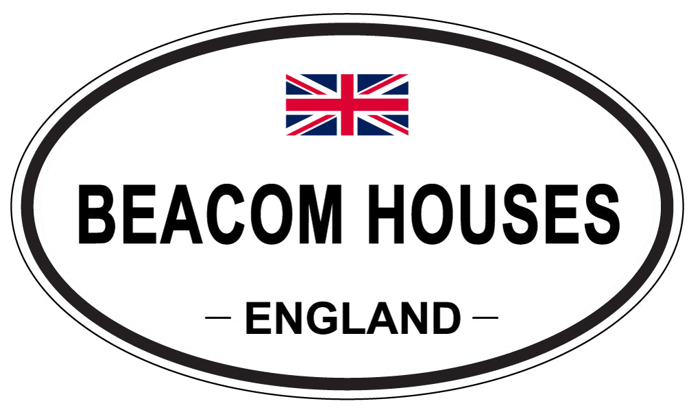 BEACOM HOUSES, ENGLAND - Oval Sticker