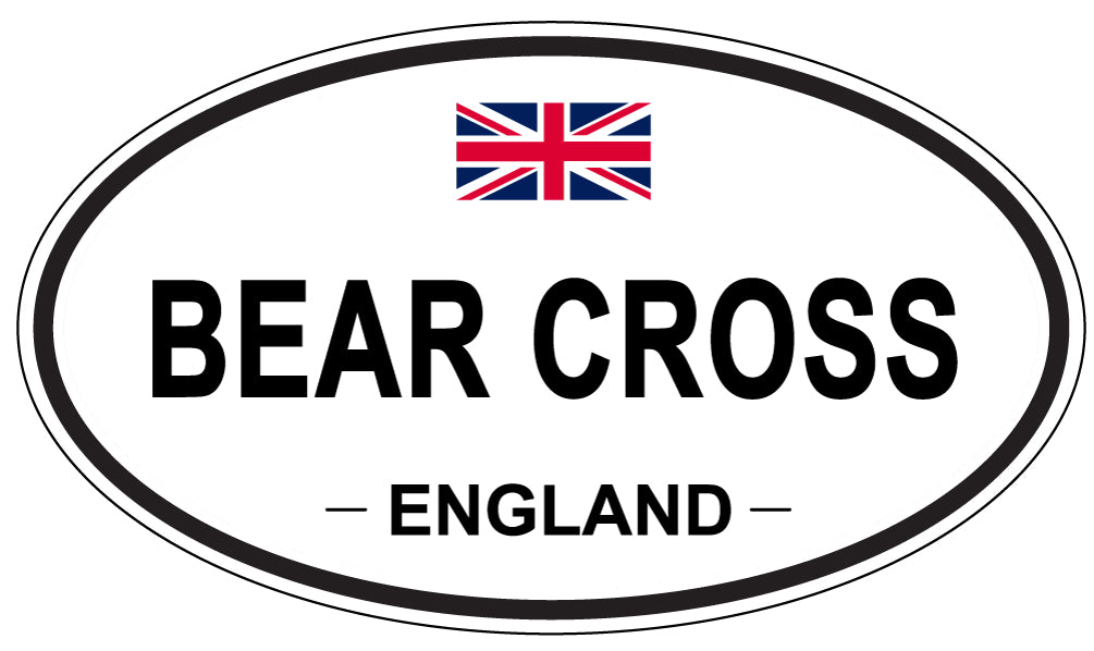 BEAR CROSS, ENGLAND - Oval Sticker