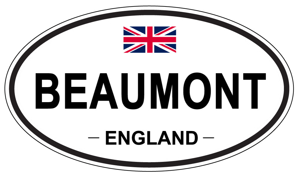 BEAUMONT, ENGLAND - Oval Sticker