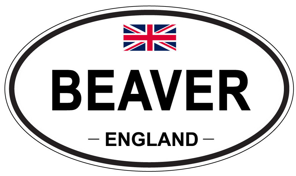 BEAVER, ENGLAND - Oval Sticker