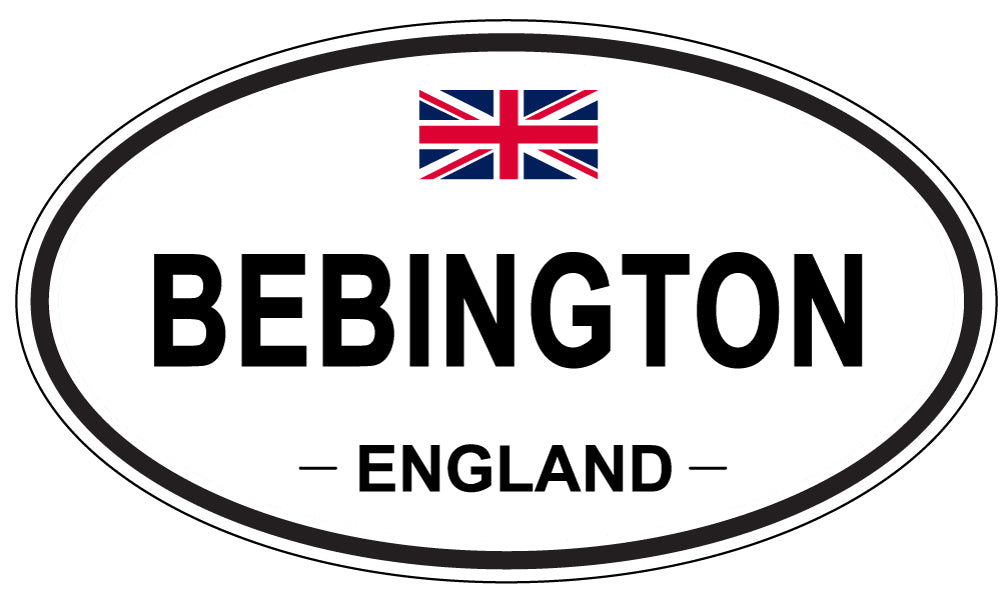 BEBINGTON, ENGLAND - Oval Sticker
