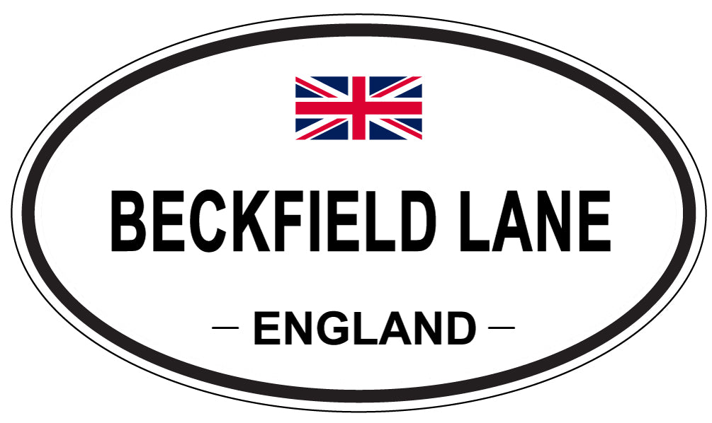 BECKFIELD LANE, ENGLAND - Oval Sticker