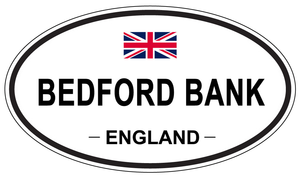 BEDFORD BANK, ENGLAND - Oval Sticker