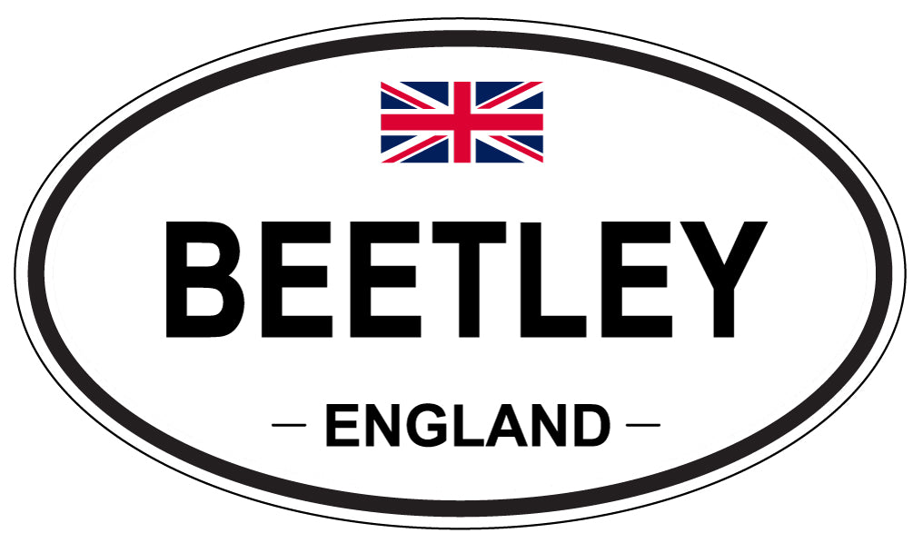 BEETLEY, ENGLAND - Oval Sticker