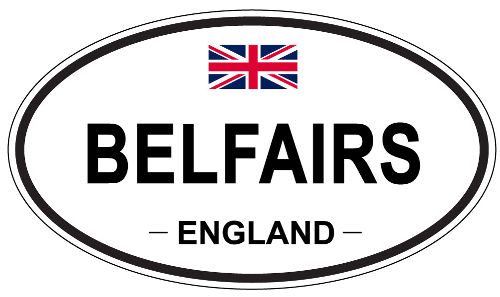 BELFAIRS, ENGLAND - Oval Sticker