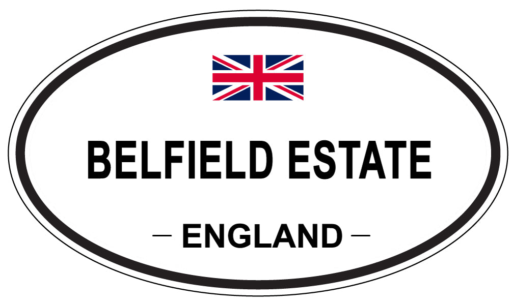 BELFIELD ESTATE, England - Oval Magnet