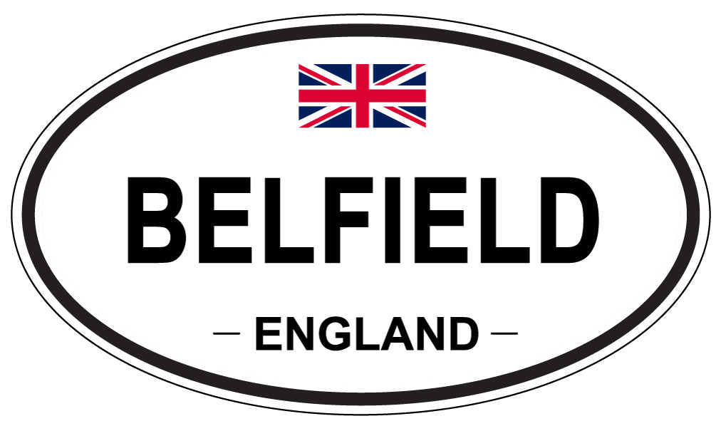 BELFIELD, ENGLAND - Oval Sticker