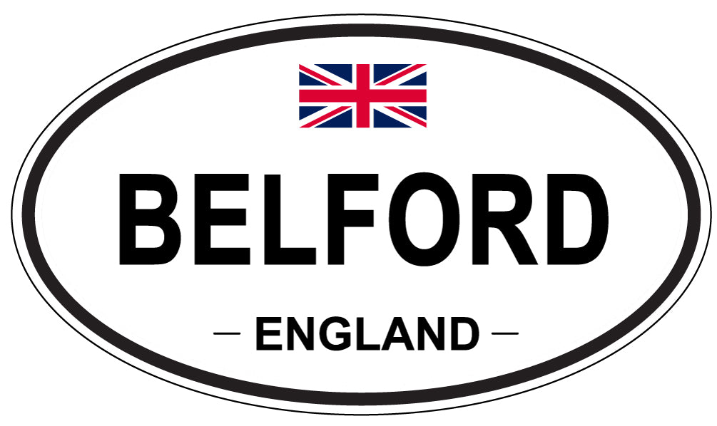BELFORD, ENGLAND - Oval Sticker