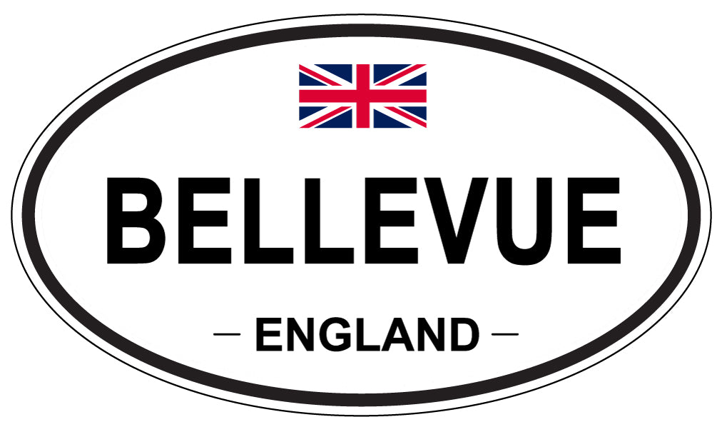 BELLEVUE, ENGLAND - Oval Sticker