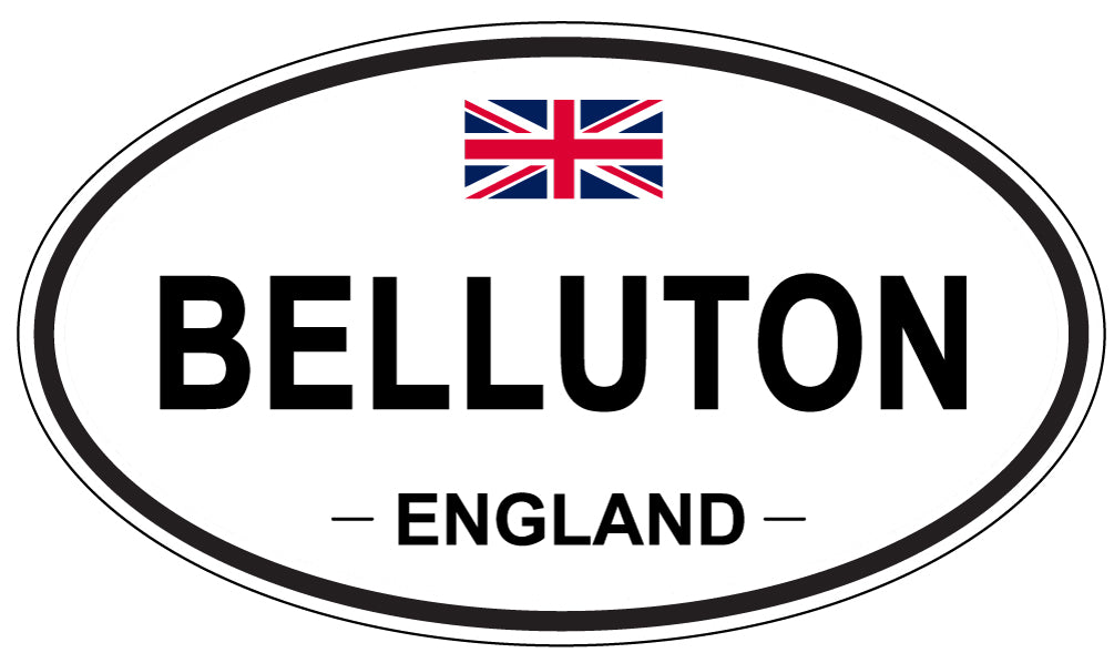 BELLUTON, ENGLAND - Oval Sticker