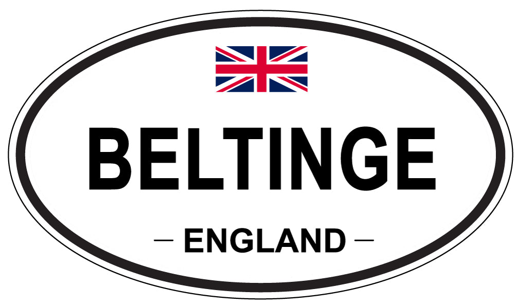 BELTINGE, ENGLAND - Oval Sticker