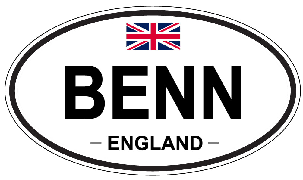 BENN, ENGLAND - Oval Sticker