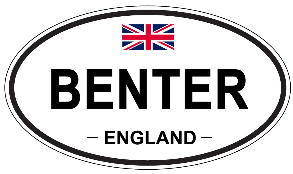 BENTER, ENGLAND - Oval Sticker