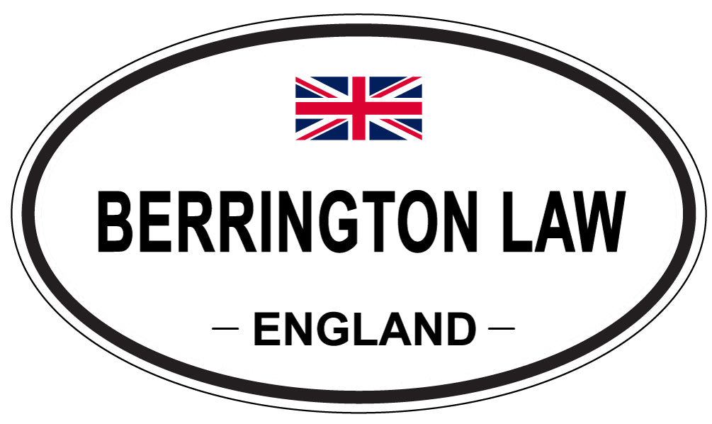 BERRINGTON LAW, ENGLAND - Oval Sticker
