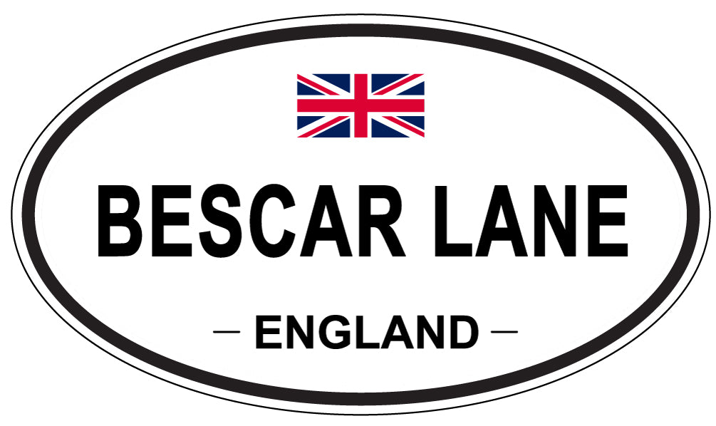 BESCAR LANE, ENGLAND - Oval Sticker