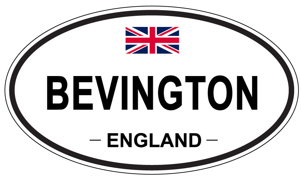 BEVINGTON, ENGLAND - Oval Sticker
