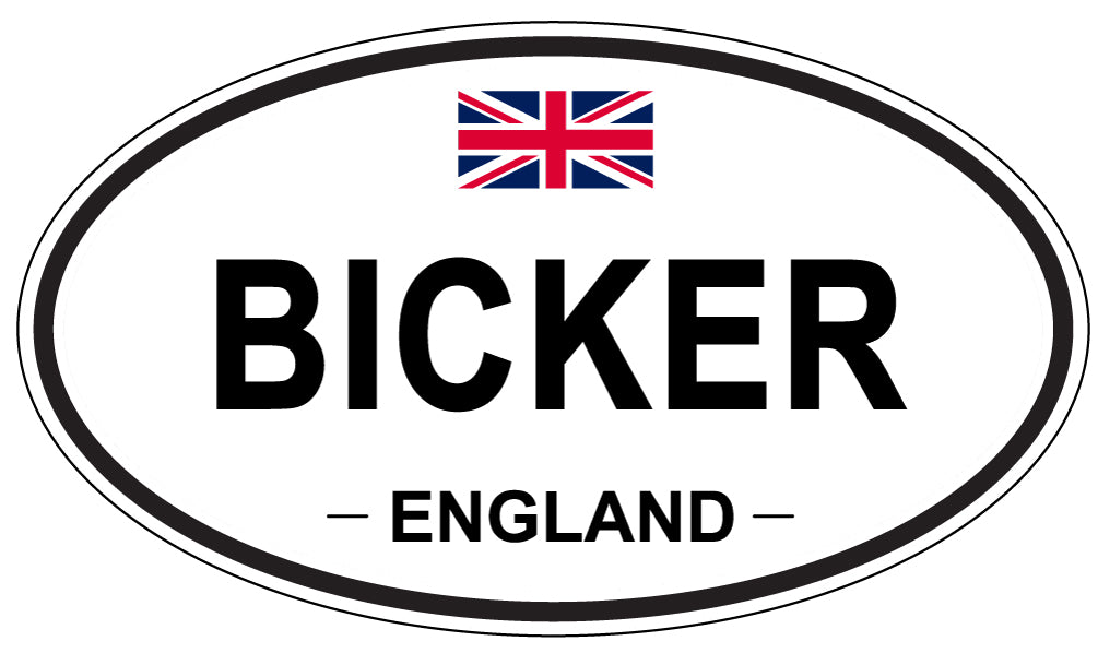 BICKER, ENGLAND - Oval Sticker