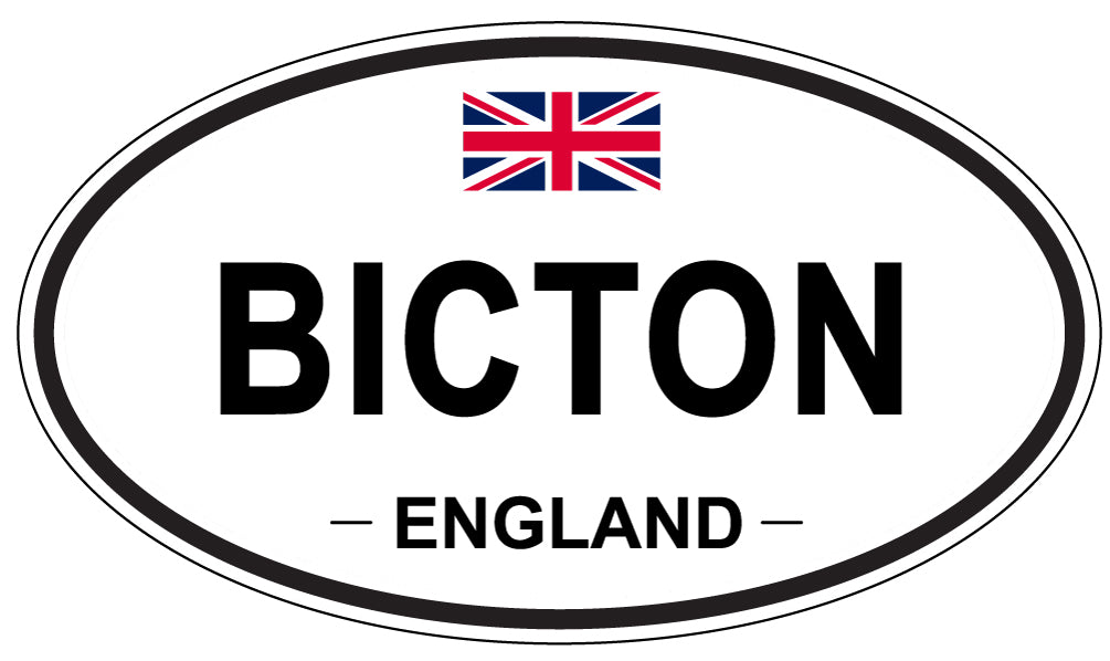 BICTON, ENGLAND - Oval Sticker